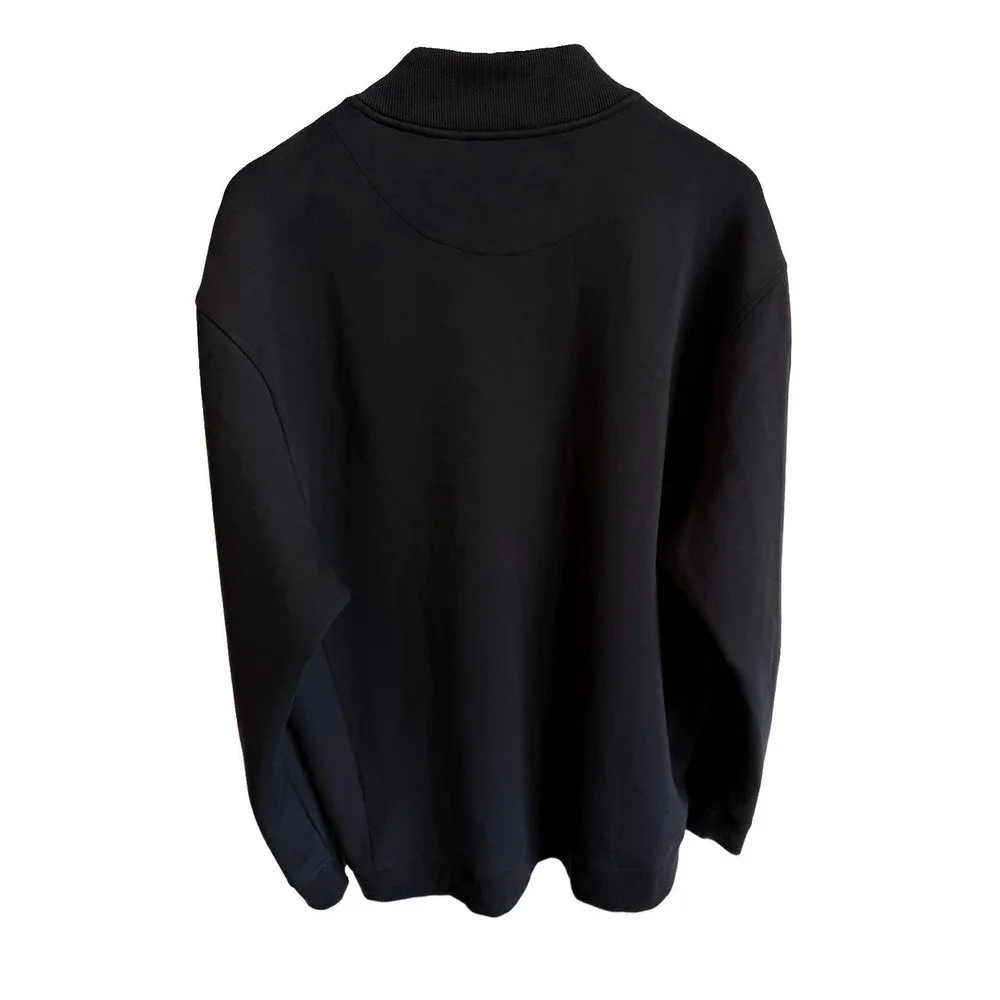 Buttercloth Pullover Sweater Men's medium Black 1/4 Zip Stretch Long Sleeve
